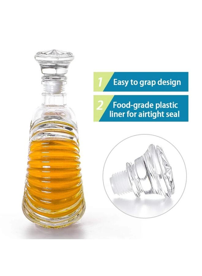 Liquor Decanter, Glass Decanter with Airtight Stopper, Decanter Bottle for Whiskey, Brandy, Scotch, Bourbon 26oz/750ml - Image 3